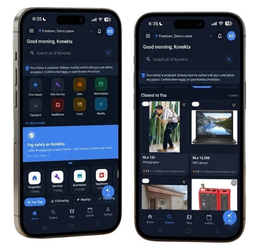 Konekta on two phones